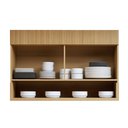 Ver imagem 4 de Armário Aéreo 1 Porta Basculante Vidro Reflecta e Nicho 120cm 100% MDF Realeza Premium Marrom/Carvalho