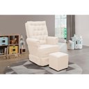 Ver imagem 3 de Poltrona de Amamentação Balanço Ellen com Puff Linho Bege