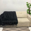 Ver imagem 2 de Manta para Sofá Xale Decorativo Protetor 1,60x1,40m Berlim Preto