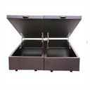 Ver imagem 2 de Base Box Bau King Bipartido Premium Santo Box Sintético 47x192x203:marrom