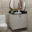 Ver imagem 4 de Balcão para Banheiro 80cm 2 Portas Suspenso sem Tampo Cinza