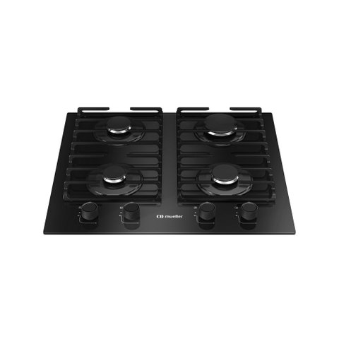 Fogão Cooktop 4 Bocas Mcg4bm Grade Dupla Mesa de Vidro Mueller Preto