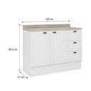 Ver imagem 2 de Balcão Bella Mdf 2 Portas 3 Gavetas Branco 120cm Carraro
