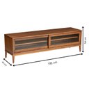 Ver imagem 3 de Rack para TV 65 Polegadas 182cm em Madeira Maciça/MDF e Vidro Canelado Capuccino