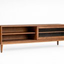 Ver imagem 4 de Rack para TV 65 Polegadas 182cm em Madeira Maciça/MDF e Vidro Canelado Capuccino