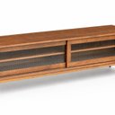 Ver imagem 2 de Rack para TV 65 Polegadas 182cm em Madeira Maciça/MDF e Vidro Canelado Capuccino