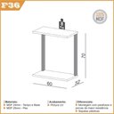 Ver imagem 2 de Mesa de Canto 100% Mdf Estilo Industrial F36 Freijó Preto Fosco Dalla Costa
