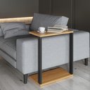 Ver imagem 1 de Mesa de Canto 100% Mdf Estilo Industrial F36 Freijó Preto Fosco Dalla Costa