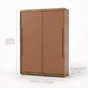 Ver imagem 2 de Guarda-Roupa MDF Solteiro Doha Intense 1,6 m 2 Portas de Correr Moderno Espaçoso Quarto Elegante:Nat