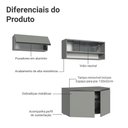 Ver imagem 5 de Armário de Cozinha Compacta Suspenso 200cm Cinza Nice Madesa 08