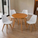 Ver imagem 1 de Mesa Compacta Tampo em MDF Tx 90cm & Cadeiras Leda Almofadas Ergônomicas