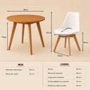Ver imagem 3 de Mesa Compacta Tampo em MDF Tx 90cm & Cadeiras Leda Almofadas Ergônomicas