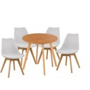 Ver imagem 2 de Mesa Compacta Tampo em MDF Tx 90cm & Cadeiras Leda Almofadas Ergônomicas