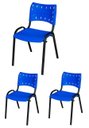 Ver imagem 2 de Cadeira Iso Base Preto Escola, Escritório - Kit 3 Un