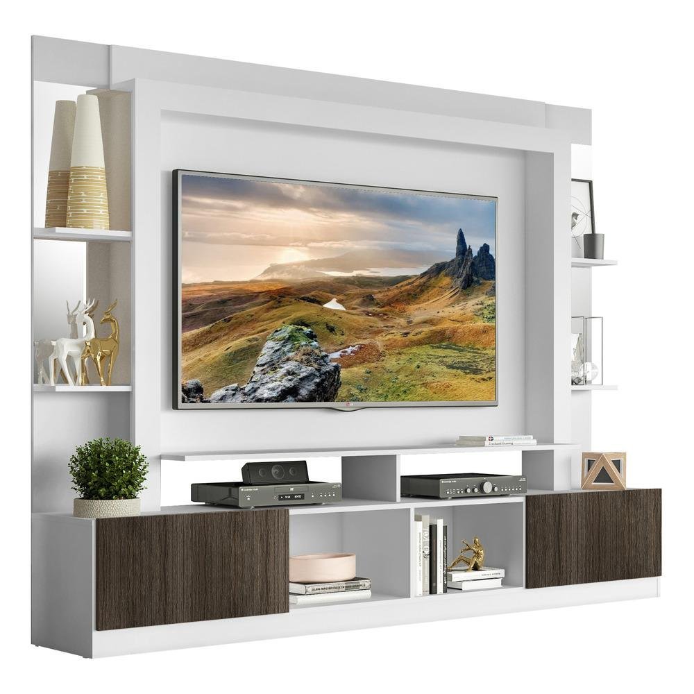 Estante com Suporte TV 65" Prateleiras c/ Espelho Oslo Multimóveis V3385 - 1