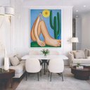 Ver imagem 1 de Quadro Canvas Abaporu Tarsila do Amaral 60x40cm Mold Branca