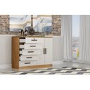 Ver imagem 2 de Cômoda para Quarto com Sapateira 5 Gavetas - Space-Cumaru/Fendi - Móveis Novo Horizonte