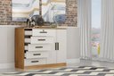 Ver imagem 2 de Cômoda para Quarto com Sapateira 5 Gavetas - Space-Cumaru/Fendi - Móveis Novo Horizonte