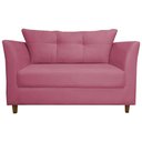 Ver imagem 3 de Namoradeira Isis 2 Lugares Suede Rosa - Belliv Decor