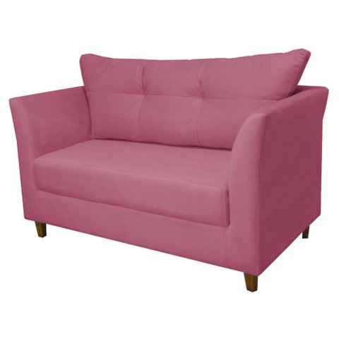 Namoradeira Isis 2 Lugares Suede Rosa - Belliv Decor