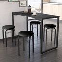 Ver imagem 1 de Conjunto Mesa de Cozinha Prattica Industrial 120cm com 4 Banquetas F02 Preto - Mpozenato