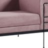 Sofa 2 Lug Base Aço Preto 135 Cm 2064x2 Veludo Rosa Dmobiliario - 5