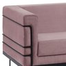 Sofa 2 Lug Base Aço Preto 135 Cm 2064x2 Veludo Rosa Dmobiliario - 4