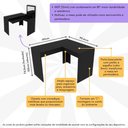 Ver imagem 3 de Escrivaninha/pentedeira de Canto 110cm com Espelho e 1 Gaveta Multimóveis Cr40119