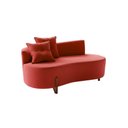 Ver imagem 1 de Sofá Orgânico 2 Lugares C/2 Almofadas Curvo Sala Recepção Luna Veludo Vermelho - Montanaris Decor