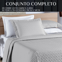 Ver imagem 6 de Cobreleito Queen Size Camesa Casa Blanca 200 Fios 100%algodao Toque Extra Macio Madri:cinza