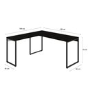 Ver imagem 5 de Mesa de Escritório em L Estilo Industrial 1,50x1,50m Kuadra Preto Ônix
