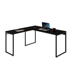 Mesa de Escritório em L Estilo Industrial 1,50x1,50m Kuadra Preto Ônix - 3