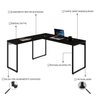 Mesa de Escritório em L Estilo Industrial 1,50x1,50m Kuadra Preto Ônix - 4