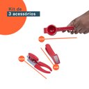 Ver imagem 2 de Kit abridor de lata espremedor alho e limão vermelho – Oikos