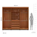 Ver imagem 4 de Roupeiro Lisboa 6 Portas 4 Gavetas 242x214cm Freijó/Cinza 240843