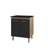 Balcão Cooktop 5 Bocas com 2 Portas Jade Savana/preto - Moblis - 2