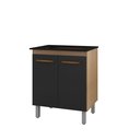 Ver imagem 2 de Balcão Cooktop 5 Bocas com 2 Portas Jade Savana/preto - Moblis