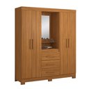 Ver imagem 3 de Guarda-roupa Casal Essen 4 Portas 3 Gavetas com Espelho Freijó Trend - Pnr Móveis