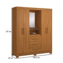 Ver imagem 4 de Guarda-roupa Casal Essen 4 Portas 3 Gavetas com Espelho Freijó Trend - Pnr Móveis