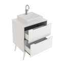 Ver imagem 1 de Gabinete Banheiro 60cm 2 Gavetas Retrô Multimóveis CR10119 Branco