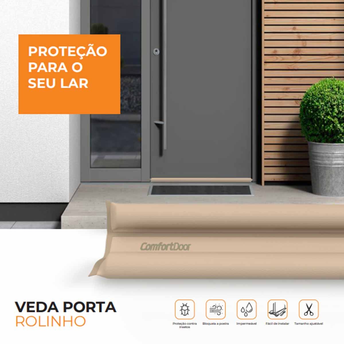 Veda Porta Rolinho Comfort Door 80cm - Chumbo - 3