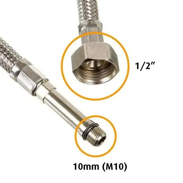 Engate Rabicho 80cm Monocomando Kit 5 Unidades Mangueira Flexivel Misturador Torneira Pia Banheiro C - 3