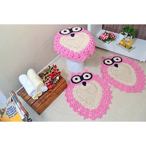 Jogo de Banheiro de Crochê Gina Arte & Tear