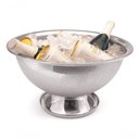 Ver imagem 2 de Champanheira Grande de Aço Inox 8 Litros com Base Coletora de Água Balde de Gelo Gigante Festa Bar