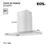 Coifa e Depurador de Parede Eos 90cm Cheff Gourmet Slim Tipo T Inox Eco91pti 110v - 5
