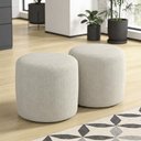 Ver imagem 1 de Kit 02 Puffs 50cm Redondo Sala de Estar Living Coliseu W01 Linho Cru - Lyam Decor