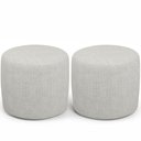 Ver imagem 2 de Kit 02 Puffs 50cm Redondo Sala de Estar Living Coliseu W01 Linho Cru - Lyam Decor
