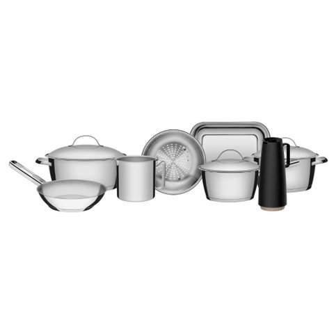Jogo de Panelas 8 Peças Allegra Aço Inox Tramontina