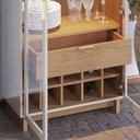 Ver mais imagens de Cristaleira Decorativa com Led Tenerife Off White/Freijó G73 - Gran Belo