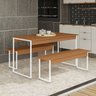 Mesa de Jantar com 2 Bancos Li013 136cm Crome Industrial - 1